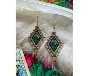Large beaded Earrings by Little Spark Cree-ations