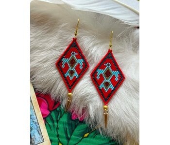 Large beaded Earrings by Little Spark Cree-ations
