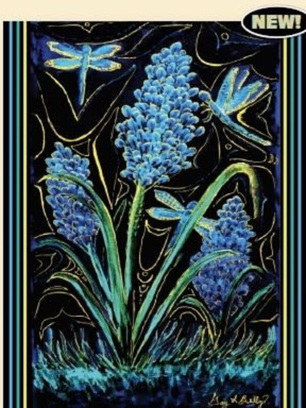 Premium Fleece Blanket Raven Dragonfly Spirits by Gay Billy