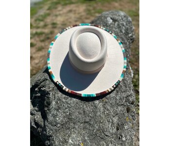 Hand Beaded Wide brim hat by Rosalie Giroux