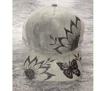 Ball cap with Burnt design Butterfly by Stacey Smith