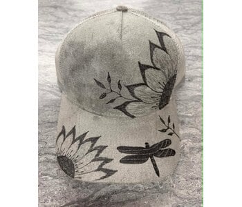 Ball cap with Burnt design Dragonfly by Stacey Smith