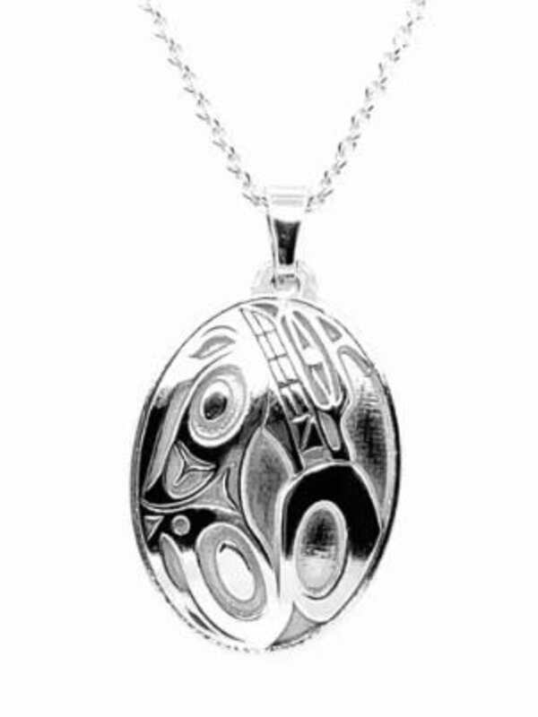 Hand Crafted  25mm Silver Pendant - Wolf by Ivan Thomas