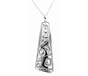 Hand Crafted  30mm Silver Pendant - Raven by Ivan Thomas