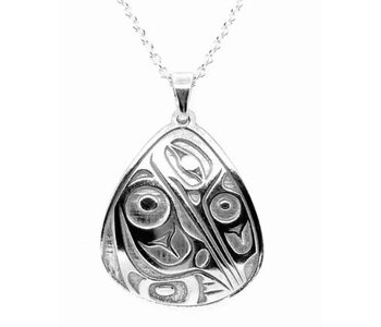 Hand Crafted  25mm Silver Pendant - Hummingbird by Ivan Thomas
