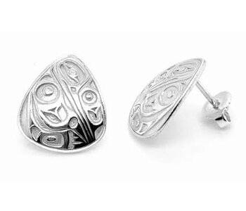 Hand Crafted  16mm Silver Stud Earrings - Hummingbird by Ivan Thomas
