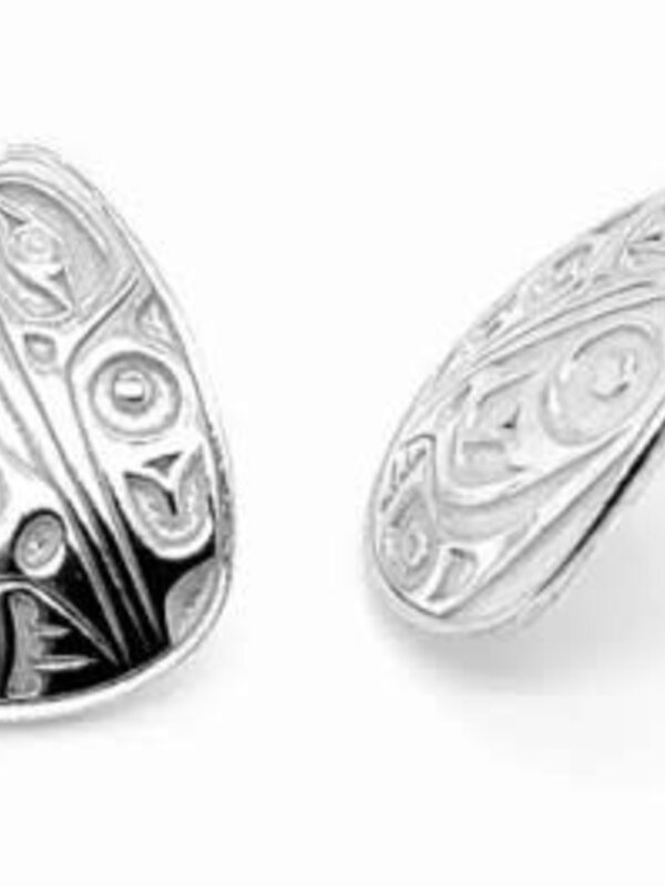 Hand Crafted  16mm Silver Stud Earrings - Hummingbird by Ivan Thomas
