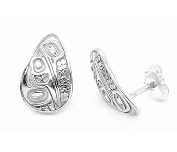 Hand Crafted  16mm Silver Stud Earrings - Hummingbird by Ivan Thomas