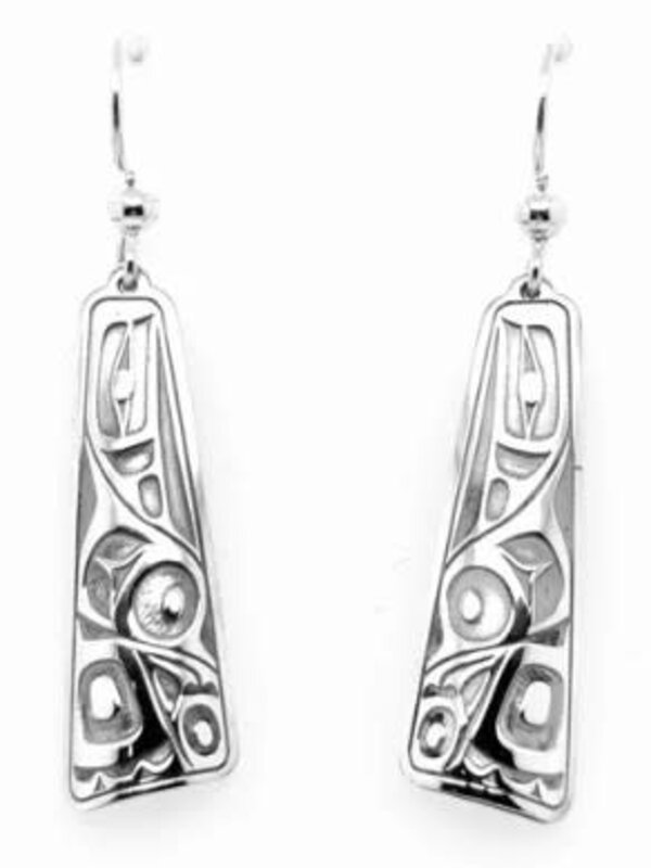 Hand Crafted  32mm Triangle Earrings - Raven by Ivan Thomas
