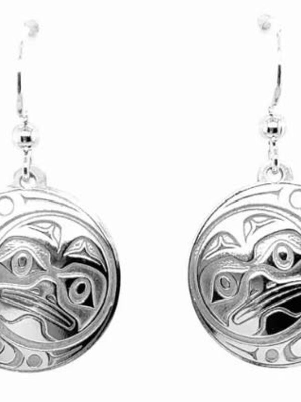 Hand Crafted  15mm Round Earrings - Moon by Ivan Thomas