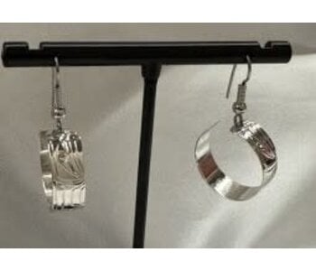 Hand Crafted Silver Eagle Hoop Earrings by Vincent Henson