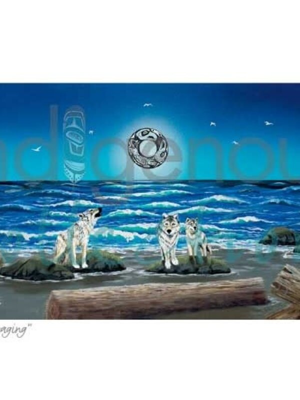 6"x9" Art Card Coastal Wolves " Foraging " by Shelley Davies