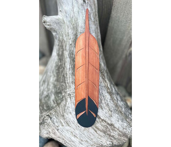 Hand Carved Red Cedar Feather by Eric Baker