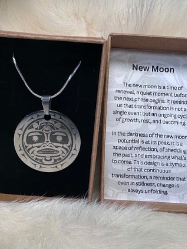 1.25" New Moon Pendant by Raven Wolden