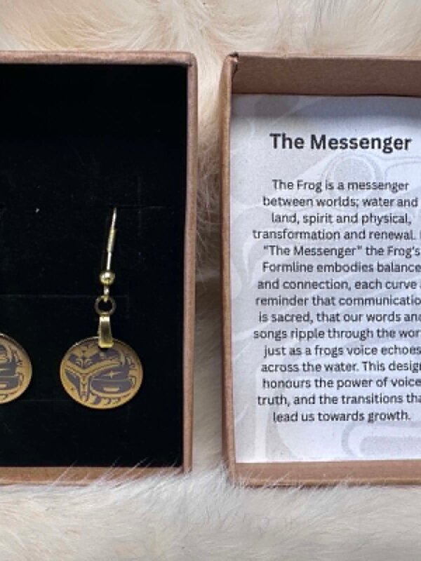 1.25" The Messenger Earrings (gold tone ) by Raven Wolden