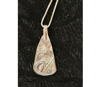 Hand Carved Silver Hummingbird Pendant by Richard Lang