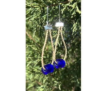 Trade Bead on Seagrass Earrings by Johnathan Whonnock