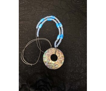 Beaded necklace w/ Abalone shell by Johnathan Whonnock