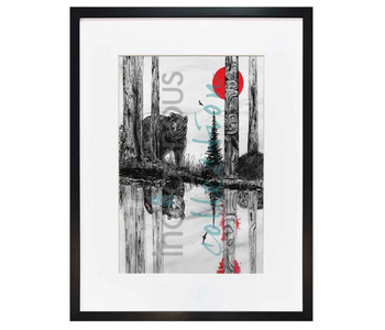 Framed & Matted Art Card - The Bear's Gaze by Karen Erickson