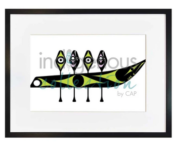 Framed & Matted Art Card - Respect To Our Paddlers by Zac George