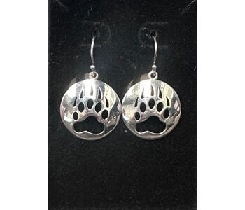 Silver Wolf Paw Earrings on Sheppard hook  by Jadeon Rathgeber