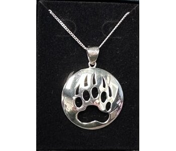Silver Spirit Track Bear Paw Pendant by Jadeon Rathgeber
