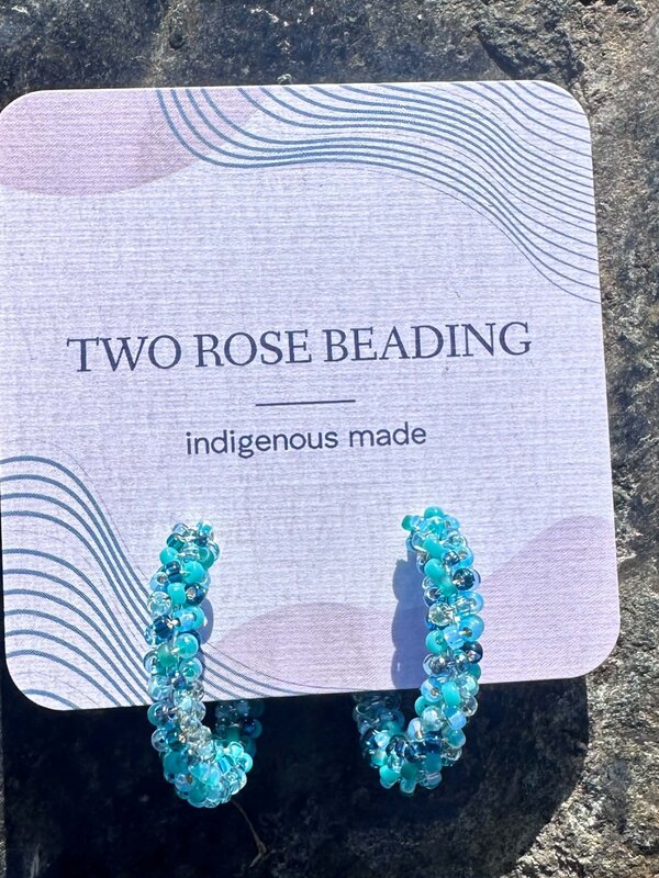 Medium Beaded Hoop Earrings by Jenn Carman