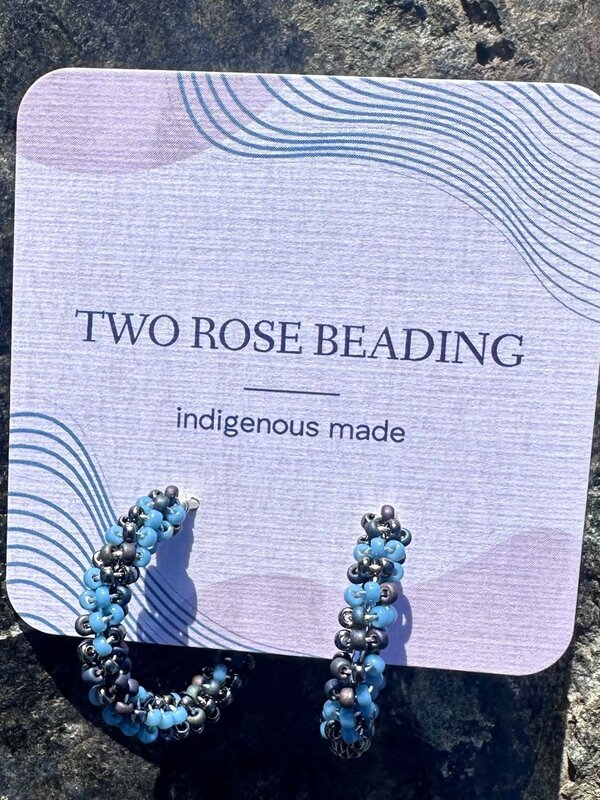 Medium Beaded Hoop Earrings by Jenn Carman