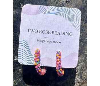 Medium Beaded Hoop Earrings by Jenn Carman