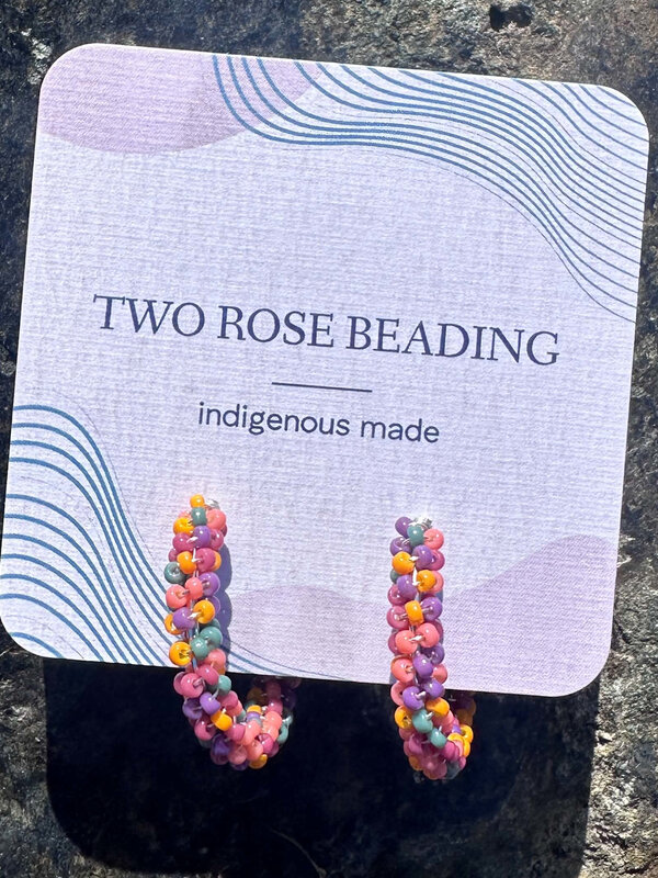 Medium Beaded Hoop Earrings by Jenn Carman