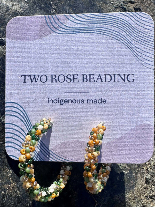 Large Beaded Hoop Earrings By Jenn Carman