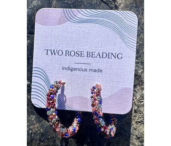 Large Beaded Hoop Earrings by Jenn Carman