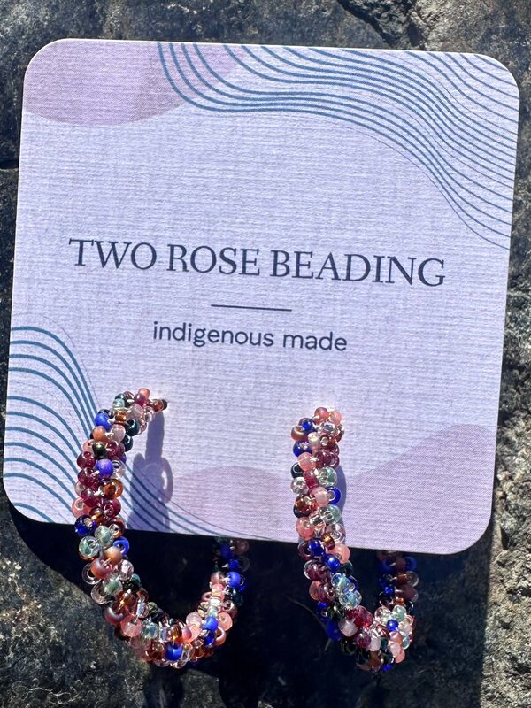 Large Beaded Hoop Earrings by Jenn Carman