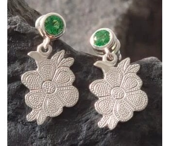 The Whispers of the Needle – Floral Beadwork Silver Earrings by Jadeon Rathgeber