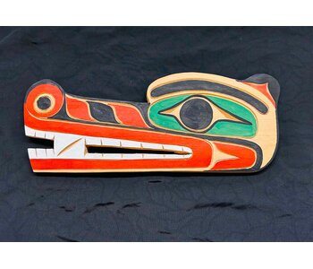 Hand Carved Wall Plaque - Wolf by Eric Baker