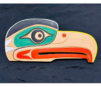 Hand Carved Wall Plaque - Eagle Head (r) by Eric Baker