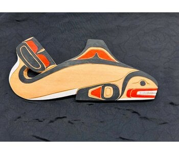 Hand Carved Wall Plaque -Whale (R) by Eric Baker