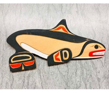 Hand Carved Wall Plaque -Whale (TD) by Eric Baker