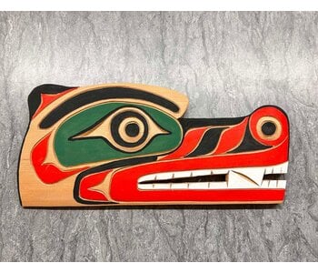 Hand Carved Wall Plaque -Wolf Head (R) by Eric Baker