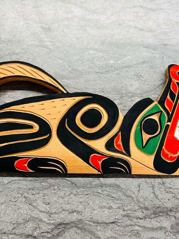 Hand Carved Wall Plaque -Wolf (LD) by Eric Baker