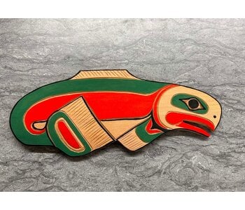 Hand Carved Wall Plaque -Salmon by Eric Baker