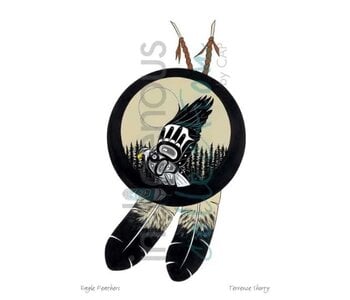 6"x9" Art Card Eagle Feather by Terrence Shorty