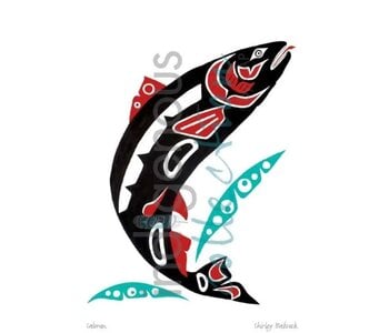 9"x6" Art Card Salmon by  Shirley Babcock
