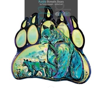 Vinyl Die-Cut Sticker Aurora Borealis Bears by  Carla Joseph