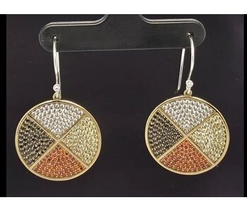 Brass Medicine Wheel Faceted Earrings by Jadeon Rathgeber
