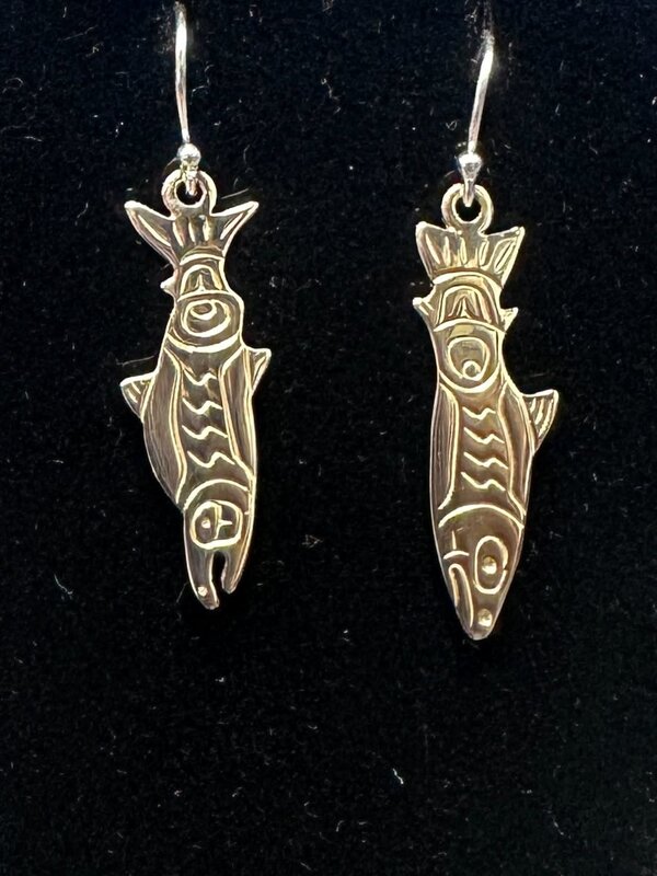 Cast Salmon Earrings by Jadeon Rathgeber