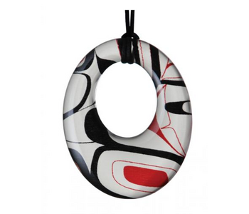 Silk Inspiration Round Pendant Red/Black Kelly Robinson