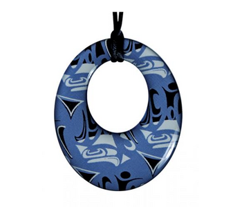 Silk Inspiration Round Pendant Blue Corrine Hunt