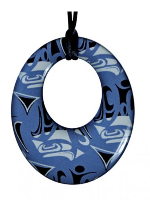 Silk Inspiration Round Pendant Blue Corrine Hunt