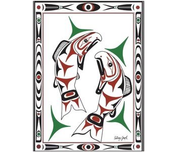 Fleece Blanket Salish Salmon by Anthony Joseph